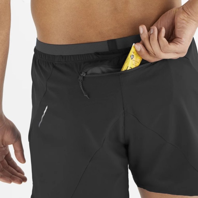 Salomon Cross 5'' Men's Shorts Black | CA 78Z3